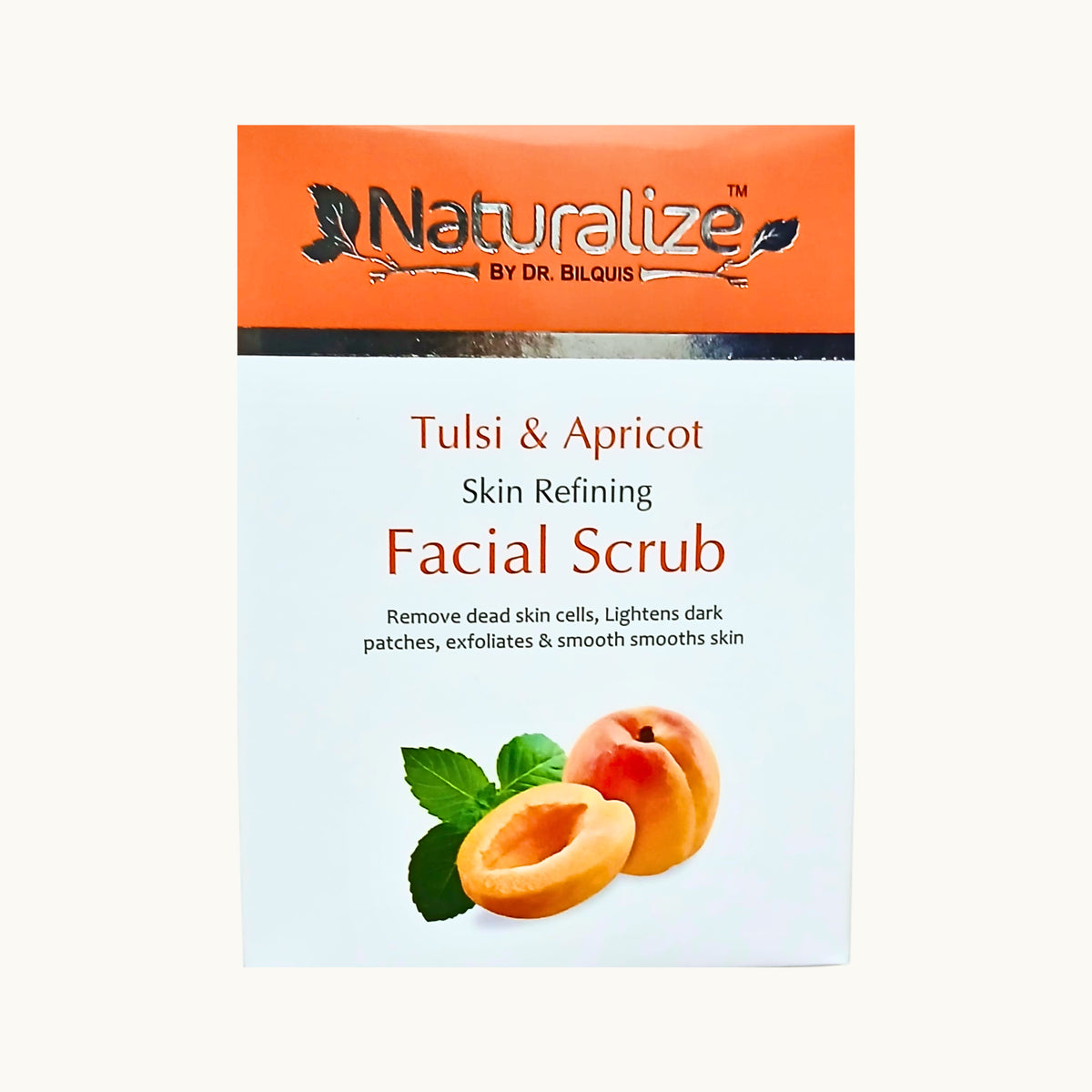 Tulsi & Apricot Facial Scrub by Naturalize - deep cleansing skincare product for cleansers & face wash